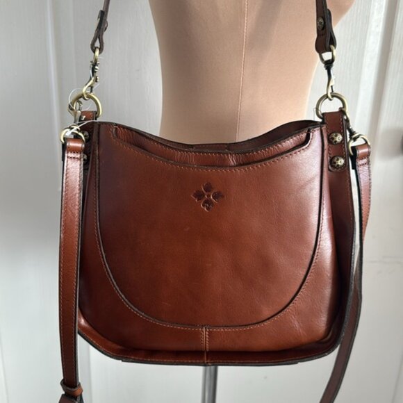 Patricia Nash Caletta Hobo Crossbody Bag Distessed VTG Leather Cognac - Picture 7 of 16